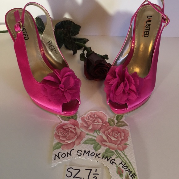 FAIRYCORE Kenneth Cole UNLISTED NEW PEEP TOE SLINGBACK STILETTO HEELS NWOT -READ - Picture 2 of 7